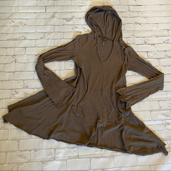 Bobi Handkerchief hem light tunic top brown small - Picture 4 of 9